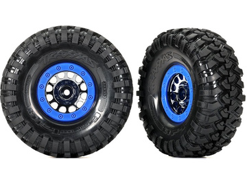 Traxxas kolo 1.9", disk Method 105 Beadlock saténový černý chrom, beadlock modrý, pneu Canyon Trail (pár) Traxxas kolo 1.9", disk Method 105 Beadlock saténový černý chrom, beadlock modrý, pneu Canyon Trail (pár) / TRA8182A