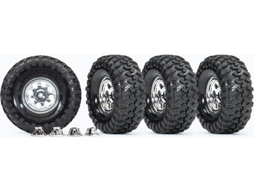 Traxxas Tires and wheels 1.9", classic chrome wheels, Canyon Trail tires (4) Traxxas Tires and wheels 1.9", classic chrome wheels, Canyon Trail tires (4) / TRA8183X