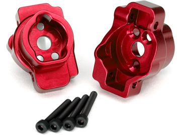 Traxxas Portal drive axle mount, rear, aluminum (red-anodized) (pair) / TRA8256R