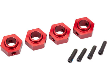 Traxxas Wheel hubs, 12mm hex, 6061-T6 aluminum (red-anodized) (4) / TRA8269R