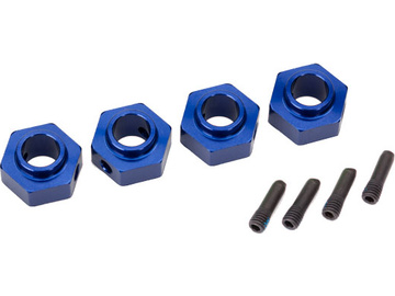 Traxxas Wheel hubs, 12mm hex, 6061-T6 aluminum (blue-anodized) (4) / TRA8269X
