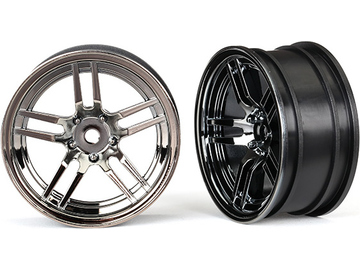 Traxxas Wheels 1.9", split-spoke, black chrome (2) (front) / TRA8371