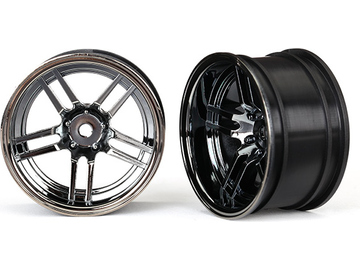 Traxxas Wheels 1.9", split-spoke, black chrome (2) (rear) / TRA8372