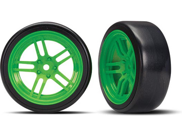 Traxxas kolo 1.9", disk split-spoke zelený, pneu Drift (2) (přední) / TRA8376G