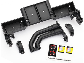 Traxxas Chassis tray/ driveshaft clamps/ fuel filler (black) / TRA8420