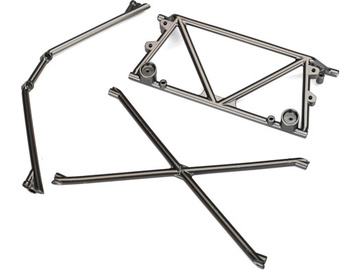 Traxxas Tube chassis, center support/ cage top/ rear cage support (satin black chrome-plated) / TRA8433X