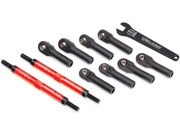 Traxxas Toe links, E-Revo VXL (tubes red-anodized, 7075-T6 aluminum) (144mm) (2) / TRA8638R