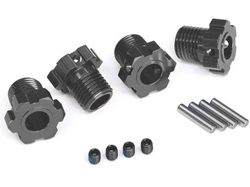 Traxxas Wheel hubs, splined, 17mm (gray-anodized) (4) Traxxas Wheel hubs, splined, 17mm (gray-anodized) (4) / TRA8654-GRAY