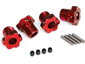 Traxxas Wheel hubs, splined, 17mm (red-anodized) (4) Traxxas Wheel hubs, splined, 17mm (red-anodized) (4) / TRA8654R