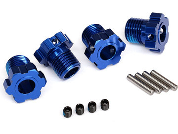 Traxxas náboj kola 17mm drážkovaný hliníkový modrý (4) Traxxas náboj kola 17mm drážkovaný hliníkový modrý (4) / TRA8654