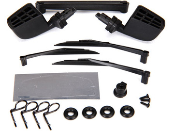 Traxxas Mirrors, side, black (left & right)/ windshield wipers, left, right, & rear / TRA8817