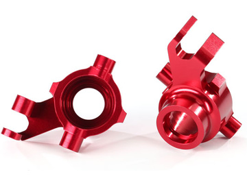 Traxxas Steering blocks, 6061-T6 aluminum (red-anodized), left & right / TRA8937R