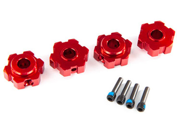 Traxxas Wheel hubs, hex, aluminum (red-anodized) (4) / TRA8956R