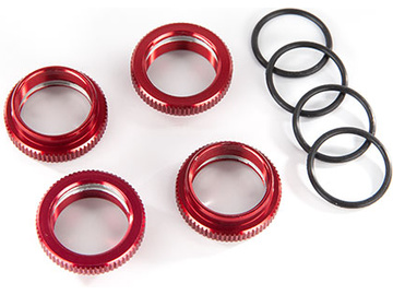Traxxas Spring retainer (adjuster), red-anodized aluminum, GT-Maxx shocks (4) / TRA8968R