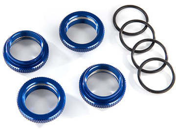 Traxxas Spring retainer (adjuster), blue-anodized aluminum, GT-Maxx shocks (4) / TRA8968X