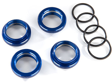 Traxxas Spring retainer (adjuster), blue-anodized aluminum, GT-Maxx shocks (4) Traxxas Spring retainer (adjuster), blue-anodized aluminum, GT-Maxx shocks (4) / TRA8968X
