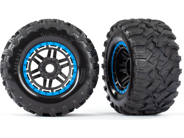 Traxxas Tires & wheels 2.8", black-blue wheels, Maxx All-Terrain tires (2) Traxxas Tires & wheels 2.8", black-blue wheels, Maxx All-Terrain tires (2) / TRA8972A