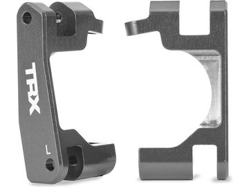 Traxxas těhlice přední hliníková šedá (pár) (pro #9080) / TRA9063-GRAY