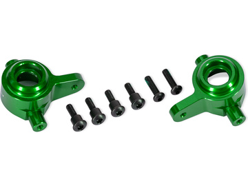 Traxxas závěs těhlice hliníkový zelený (pár) (pro #9080) / TRA9064-GRN