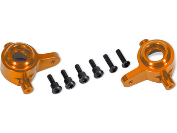 Traxxas závěs těhlice hliníkový oranžový (pár) (pro #9080) / TRA9064-ORNG