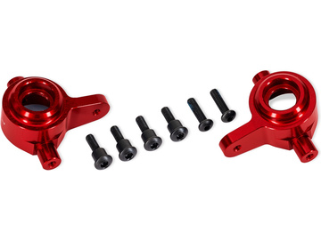 Traxxas závěs těhlice hliníkový červený (pár) (pro #9080) / TRA9064-RED