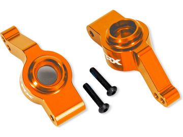 Traxxas těhlice zadní hliníková oranžová (pár) (pro #9080) / TRA9065-ORNG