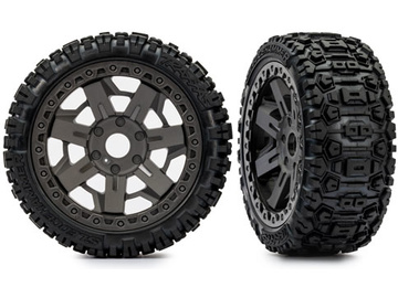 Traxxas Tires & wheels, 3.0" gray wheels, Sledgehammer tires (2) Traxxas Tires & wheels, 3.0" gray wheels, Sledgehammer tires (2) / TRA9073