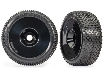 Traxxas Tires & wheels, 3.0" black wheels, Response Pro tires (2) Traxxas Tires & wheels, 3.0" black wheels, Response Pro tires (2) / TRA9074-BLK