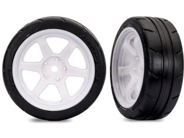 Traxxas Tires & Wheels 1.9", 6-Spoke white wheels, response tires (2) (front) / TRA9377-WHT