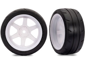 Traxxas Tires & Wheels 1.9", 6-Spoke white wheels, response tires (2) (rear) / TRA9378-WHT