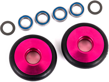 Traxxas Wheels, wheelie bar, 6061-T6 aluminum (pink-anodized) (2) / TRA9461P