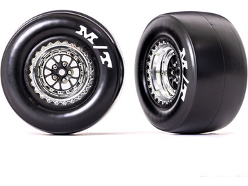 Traxxas kolo, disk Weld chrom/černý, pneu sticky (2) (zadní) Traxxas kolo, disk Weld chrom/černý, pneu sticky (2) (zadní) / TRA9476R