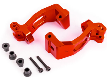 Traxxas Caster blocks, 6061-T6 aluminum (red-anodized), left & right / TRA9532R