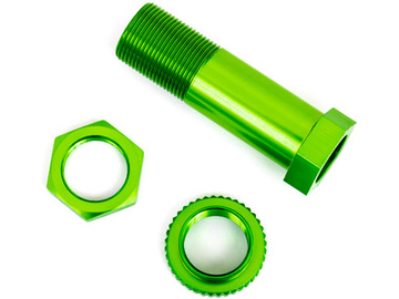 Traxxas Servo saver post/ adjuster nut/ locknut (green-anodized, 6061-T6 aluminum) / TRA9545G