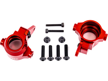 Traxxas Steering blocks, 6061-T6 aluminum (red-anodized), left & right / TRA9635R