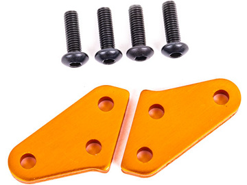 Traxxas Steering block arms (aluminum, orange-anodized) (2) (fits #9537 and #9637) / TRA9636T