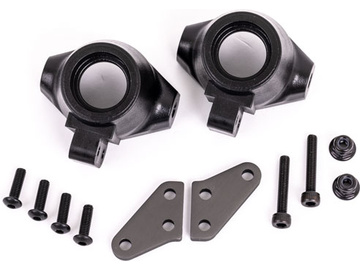 Traxxas Steering blocks, left & right/ steering block arms (aluminum, dark titanium-anodized) (2) / TRA9637A