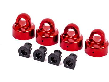 Traxxas Shock caps, aluminum (red-anodized), GT-Maxx shocks (4)/ spacers (4) (for Sledge) / TRA9664R