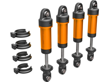 Traxxas tlumič GTM hliníkový oranžově eloxovaný (4) Traxxas tlumič GTM hliníkový oranžově eloxovaný (4) / TRA9764-ORNG