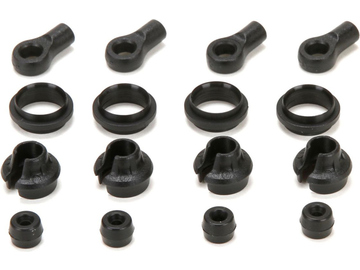Vaterra Shock End, Cup, Rubber Stop, and Mid Collar (4): ASN / VTR233028