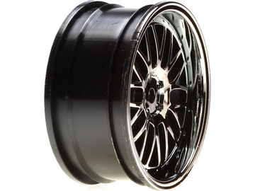 Vaterra Wheel Front, Deep Mesh, 54x26mm, Black Chrome (2): V100 / VTR43007