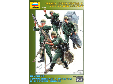 Zvezda figurky - německý minomet s vojáky (1:35) / ZV-3583