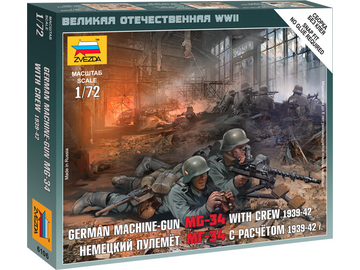 Zvezda kulomet MG-34 s vojáky východní fronta 1941 (1:72) / ZV-6106