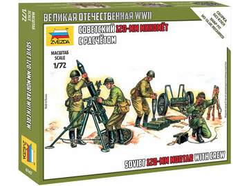 Zvezda figurky - Soviet 120mm Mortar w/Crew (1:72) / ZV-6147
