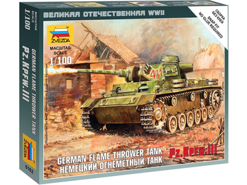 Zvezda Snap Kit - Panzer III s plamenometem (1:100) / ZV-6162