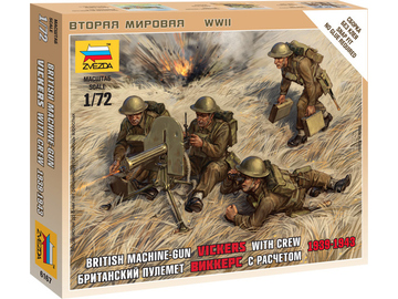 Zvezda figurky British Machine Gun with crew 1939-42 (1:72) / ZV-6167