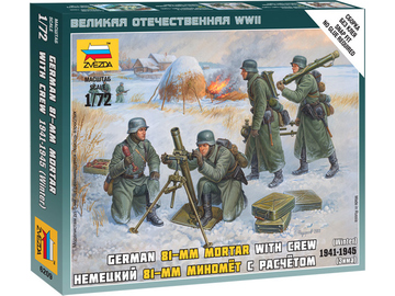 Zvezda figurky Ger. 80mm Mortar with Crew (Winter Unif.) (1:72) / ZV-6209