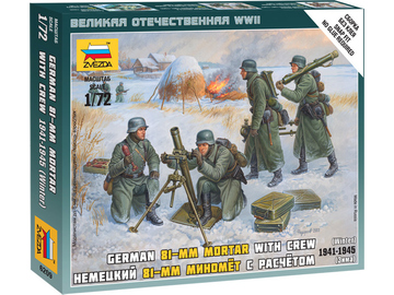 Zvezda figurky Ger. 80mm Mortar with Crew (Winter Unif.) (1:72) Zvezda figurky Ger. 80mm Mortar with Crew (Winter Unif.) (1:72) / ZV-6209