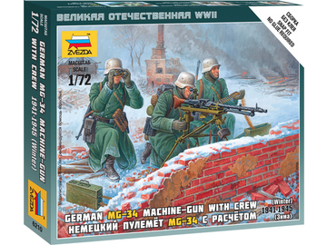 Zvezda figurky Ger. Machine-gun with Crew (Winter Uniform) (1:72) / ZV-6210