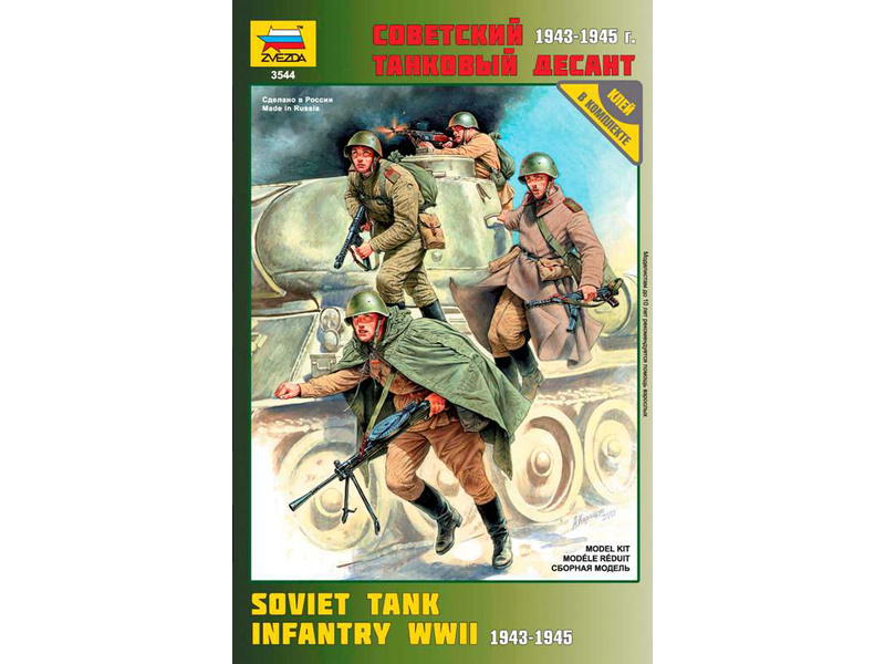 Zvezda figurky - sovětská tanková pěchota WWII (1:35)